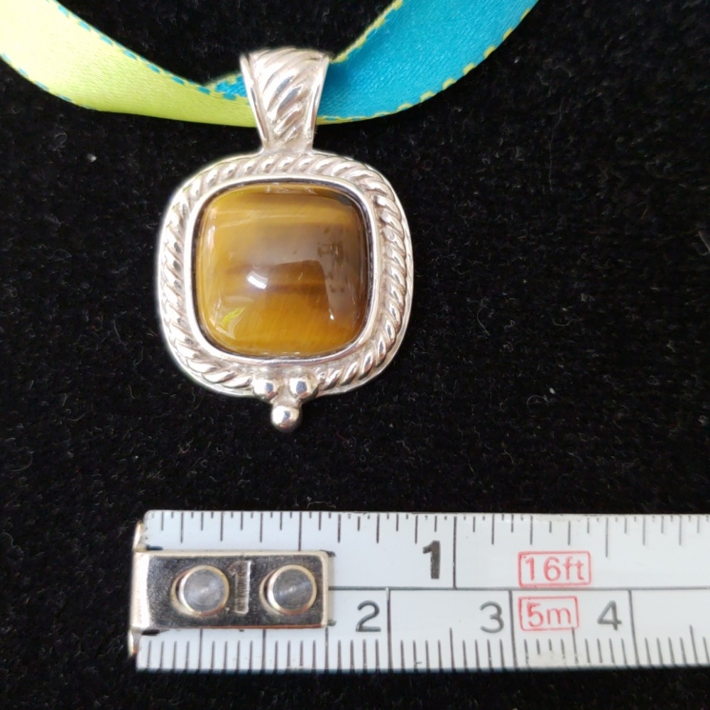 VTG sterling/tigereye slide on pendant - Picture 5 of 7